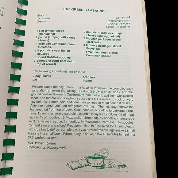 The Philadelphia Orchestra Cookbook 1980 Spiral Bount 398 Pages - Picture 4 of 7